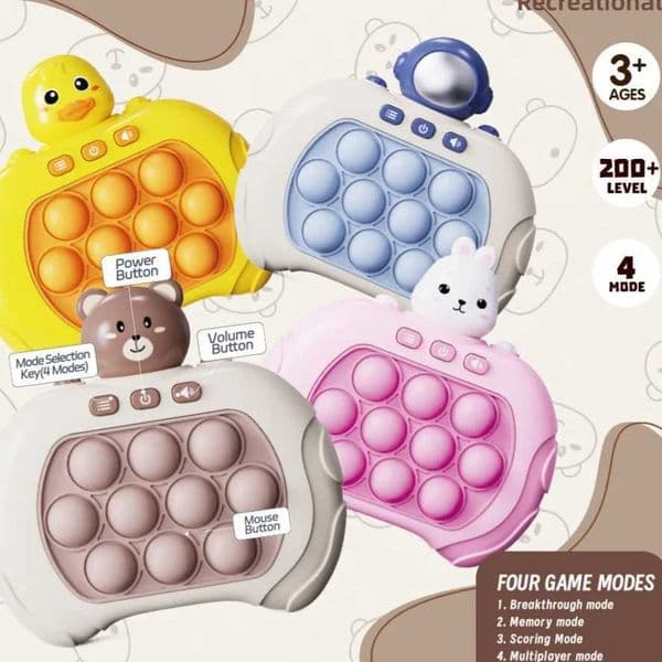 Decompression Toy 2024 New Quick Push Game Pop Up Fidget Bubble Electronic it Pro Light AntiStress Toys For Adult Kids Gift With Box