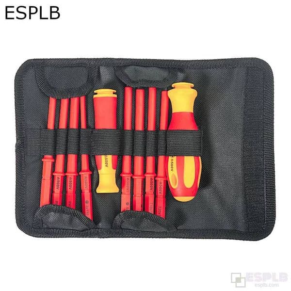 10 in 1 500V Insulated Screwdriver Set with Interchangeable Blades Strong Magnetic and Storage Pouch