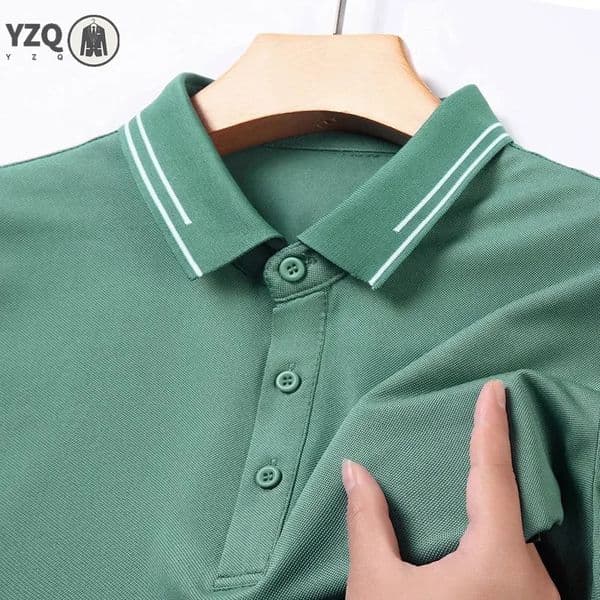 Mens Solid Color Cotton Business and Leisure POLO Shirt Summer Fashion Short Sleeve Comfortable Breathable Top 250610BJ