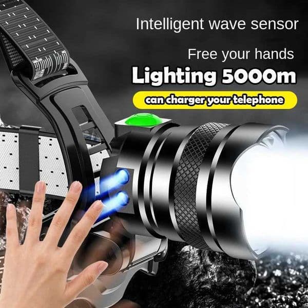 Fishing Lantern.12000000 Lumens Shot Long Wick High Powerful Sensor Headlamp Head Torch Zoom XHP70 Headlight TYPE-C Rechargeable Z250613