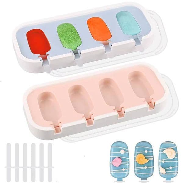ddmynov Mini Popsicle Silicone for Kids Classic Homemade Pop Mold With 6pcs Sticks and Lid ice maker Stackable Popsicles Ice Cream Mould
