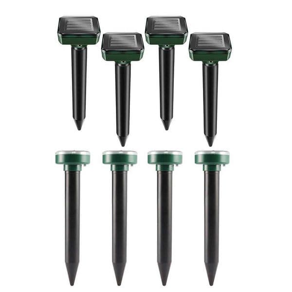 4PCS Solar Animal Repellent Continuous 24-Hour Protection Ultrasonic Flash Bird Animal Audible and Visual Alarm Z250610