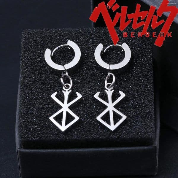 Stud Earrings Anime Berserk Red Logo Guts Slave Brand Pendants Props Gift For Men Women Backpack Jewelry