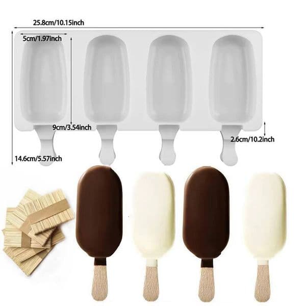 ice maker 4/8 Hole Silicone Dessert Freezer Fruit Popsicle Maker DIY Homemade Ice cream Mold With Stick