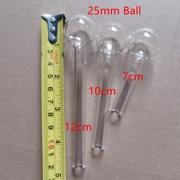 50Pcs 7cm 10cm 12cm Glass Pipe 25mm Ball Clear Thick Glass Pipe Smoking Pipes handcrafts