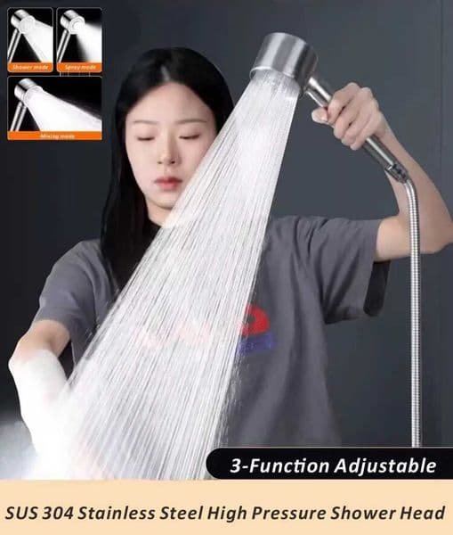 SUS 304 Stainless Steel Shower Head Filter 3 Modes Bathroom Accessories Massage Shower Accessories Shower Knobs Home Furnishings X250612