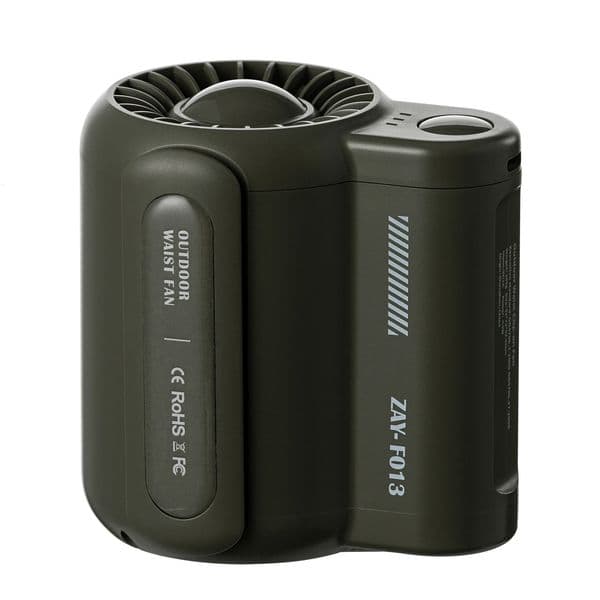Portable Electric Fan Outdoor Camping Fan Rechargeable 3 Speeds Leafless Fan Waist-mounted Handheld Mini Electric Fan 250609