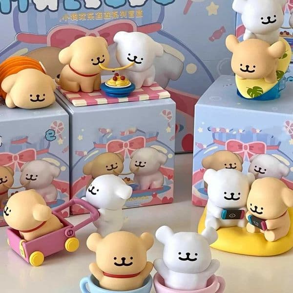 Maltese Cute Figurine Blind Box Happy Continuous Original Genuine Version Model Desktop Decorations Ornaments Toy Gift