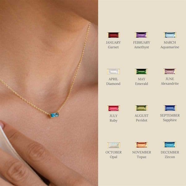 Stainless Steel December Birthstone Necklace 12 Birthstone Pendant Womens collarbone chain necklace W250612