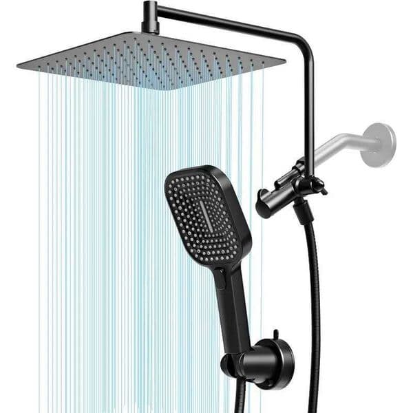 Rain Shower Heads with Handheld Spray Combo 10 Inch High Pressure Rainfall Shower Head with 11 Extension Arm X250612