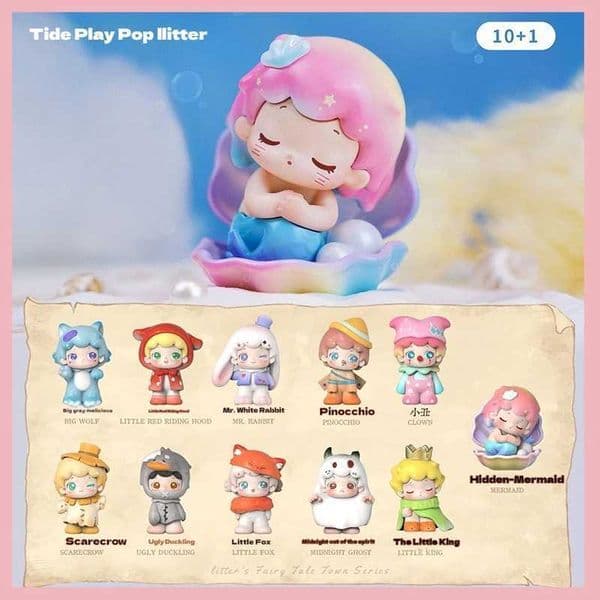 2026 New Trendy Pop Dot Fairy Tale Town Series Blind Box Cute Handmade Ghost Prince Clown Desktop Car Ornament Gift Toys