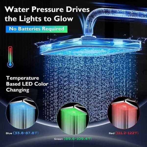 Shower Head 8 Dual Rain Shower Head with 11 Adjustable Extension Arm 7-Setting High-Pressure Handheld Combo X2506121