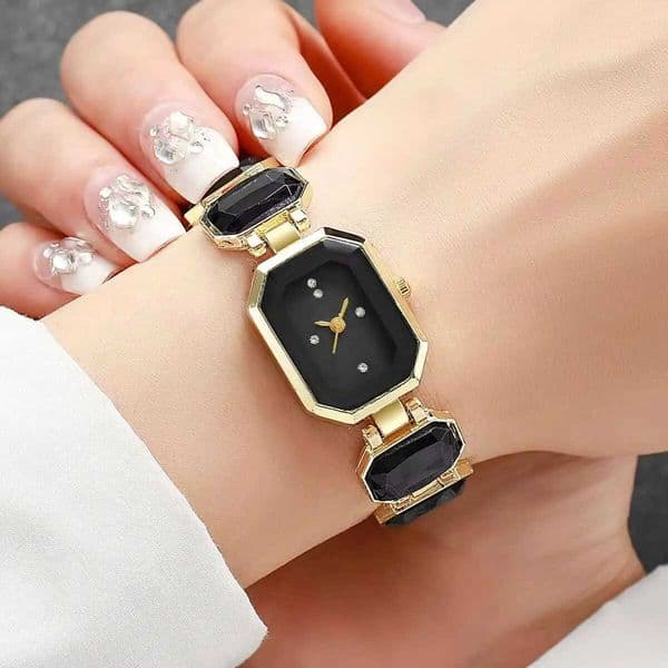 Elegant Womens Fashion Rectangle Dial Ladies Quartz Wrist Watch Girls Clock Reloj HombreWithout Box XJ250612