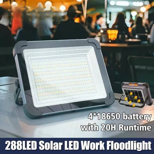 Bright 288LED Camping Lamp-Portable Work Lantern With Hook,Solar Rechargeable Emergency Light for Outdoor Tent Night Market tues