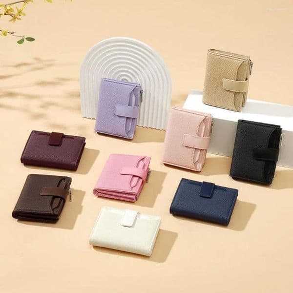 Card Holders Practical PU Leather Women's Wallet Multi-Cards Slot Anti-theft Mini Coin Pocket Solid Color Korea Style Small Bag Men