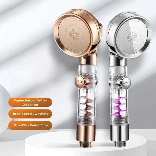 3 Modes High Pressure Shower Head Gold Water Saving Showerhead with Stop Button Eco Filter Shower Head Bathroom Accessories X250612