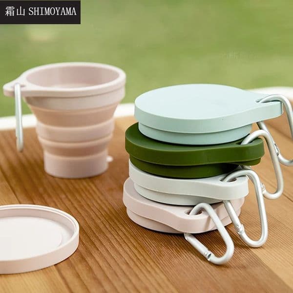 SHIMOYAMA 150ML Folding Cup Mini Retractable Cup Silicone Portable Teacup Outdoor Travel Coffee Telescopic Drinking Mug with Lid 250611
