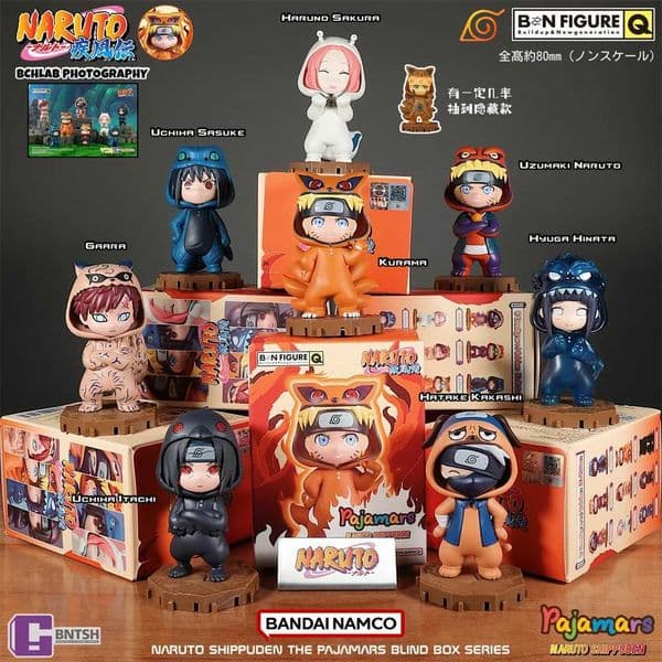 2026 New Authentic Bandai Cosplay Naruto Shippuden Blind Box Q Edition Bnfiguereq Pajamars Series Doll Clothing Toys