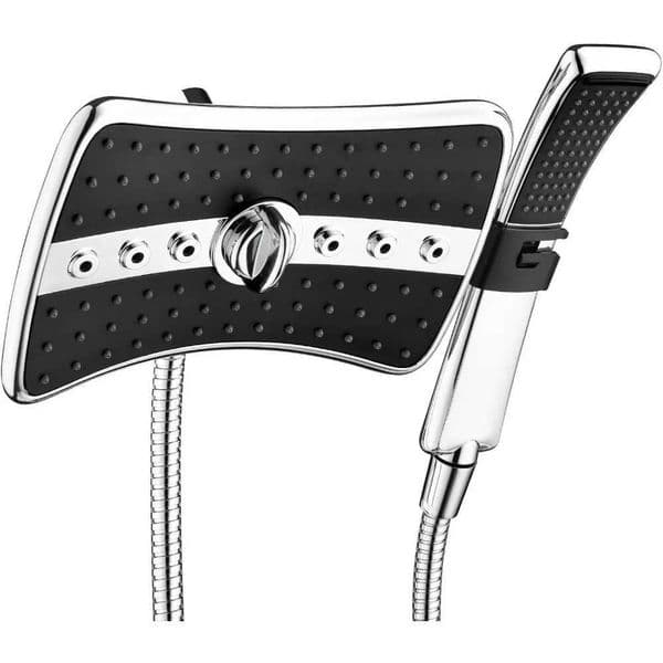 Dual Shower Head Combo Set Handheld Showerhead Rainfall with Black Face 60 Inch Long Stainless Steel Chrome Shower Head X250612