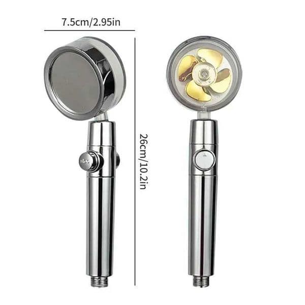 2025 Pressurized Shower Head Water Saving 360 Rotating Twin Turbo Pressurized Propeller Fan Shower Head Bathroom Accessories X2506122