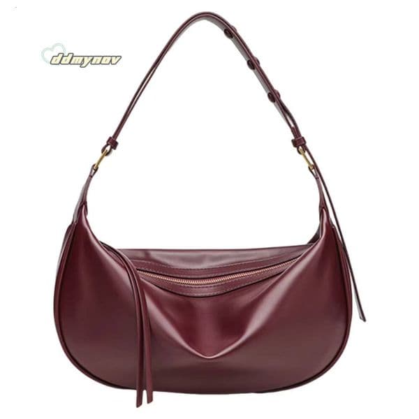 Women PU Vegan Leather Shoulder Purse Solid Color Stylish Dumpling Tote Zipper Closure Chic Hobo Top Handle Bag ddmynov