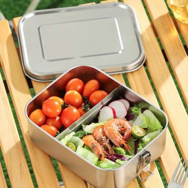 Rectangular 304 Stainless Steel Lunch Box Removable Partitions Separated Food Container Leakproof with Sealing Strip 250611