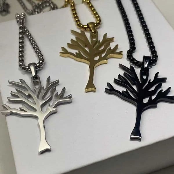 New Titanium Steel Tree of Life Pendant Necklace Hip Hop Style High Quality Stainless Steel Jewelry for Men and Women W250612