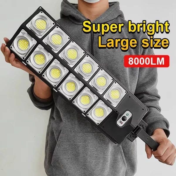 250W Solar Outdoor Waterproof 8000LM LED Flood Lights Motion Sensor with Remote 3 Modes Street Lamp for Yard Garden Path