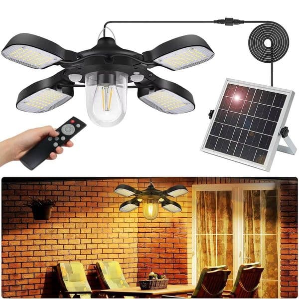 Shed Lights for Indoor and Powered Barn 1000LM 192LED Outdoor Dual Motion Sensor Solar Pendant Light tues