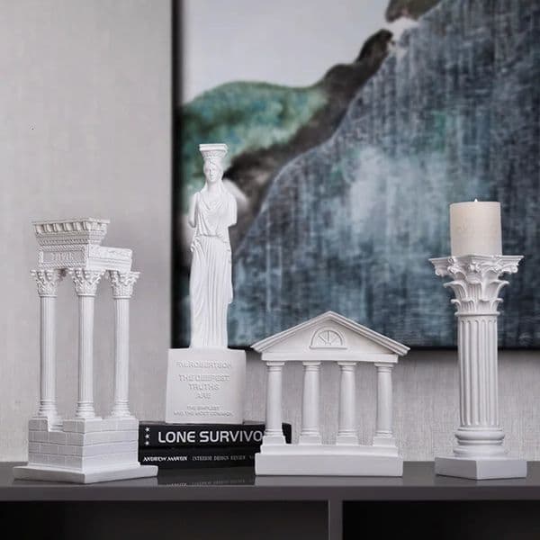 Architecture Model Roman Column Greek Temple Building Home Decoration European Decorative Plaster Pillar Resin Sculpture 250613