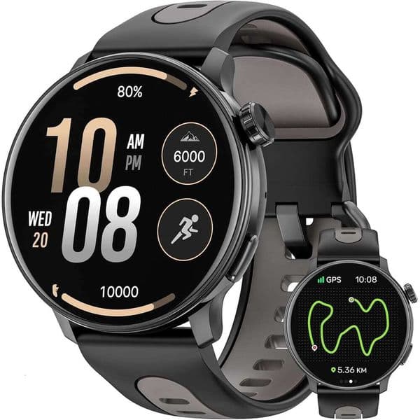 Smart Watch Men Women GPS AMOLED Smartwatch Compass Barometer Altimeter Sports Fiess Tracker with Health Monitor for Android iOS ATM Waterproof