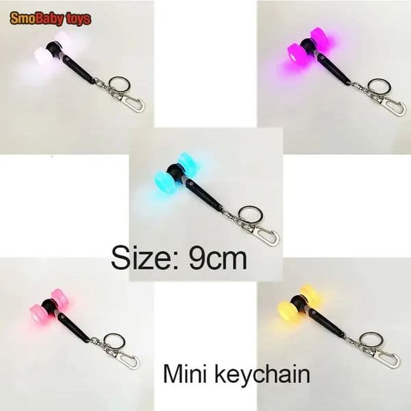 Kpop Idol Girls Light Stick Keychains Creative Pink Hammer Keyrings Bag Pendant Fans Collections Gifts With Batteries 250613