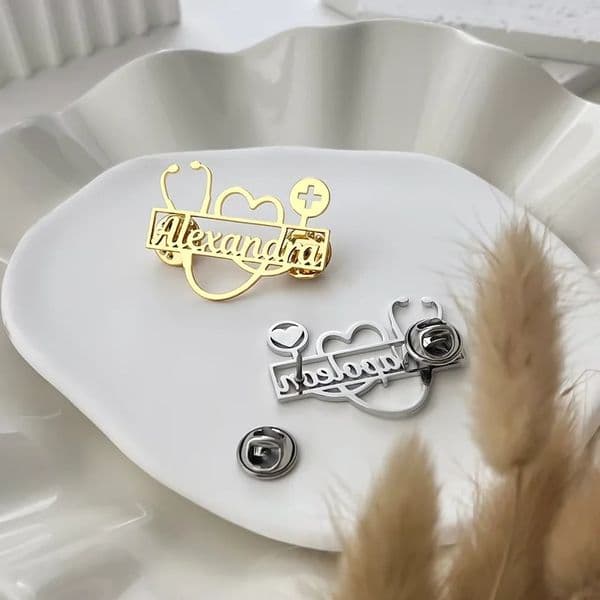 Customized Personalized Brooch Stainless Steel Jewelry Brooch Suitable For Nurses And Doctors As Gifts 250610