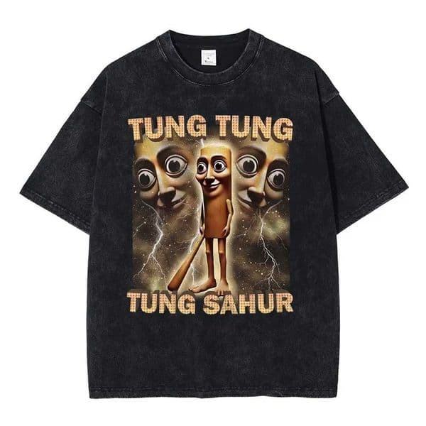 Italian Brainrot Funny Meme T-shirt Tralalero Tralala Tung Sahur Bombardiro Crocodilo Brr Patapim Washed T-shirts X2506131