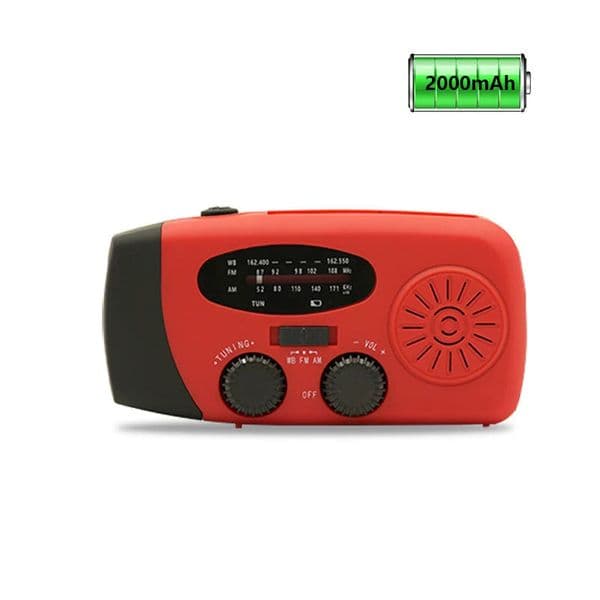 Hand Crank Solar Emergency Radio Party Gifts USB Charging Flashlight Radios 2000mAh LED AM/FM/WB Weather Solar Radio