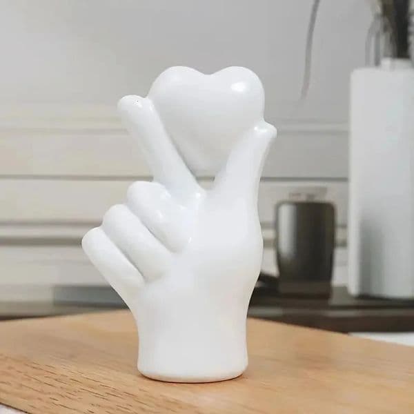 Heart Hand Gesture Statues Sculptures y Resin Desktop Ornament Love Finger Modern Sculpture Home Shelf 250613