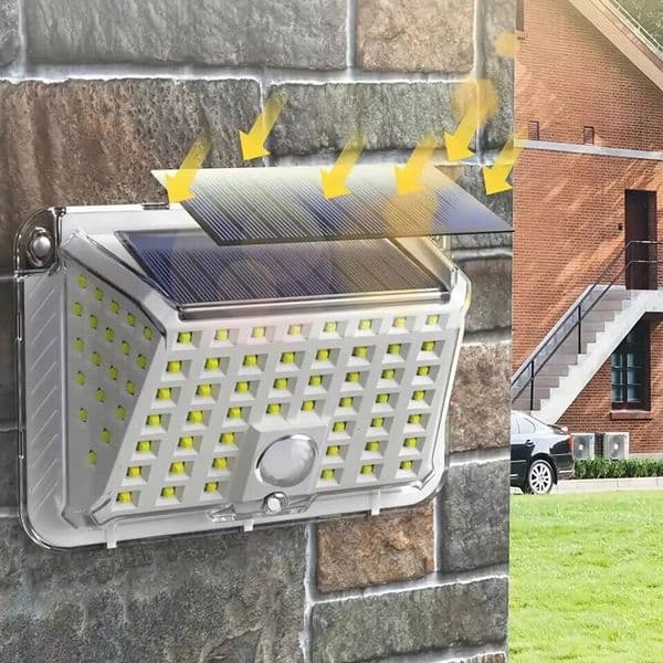 Super Bright 90 LED Wall Lamp Outdoor 3 Modes Motion Solar Fence Lights Security Lamps for Garden Yard Outside tues