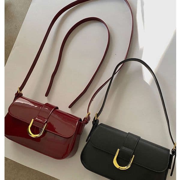 High-end Sense Bag for Women, Vintage Wine Red Horsebit Fashion Handbag, Underarm Shoulder Crossbody Bag, 2025 New Elegant and Unique Style