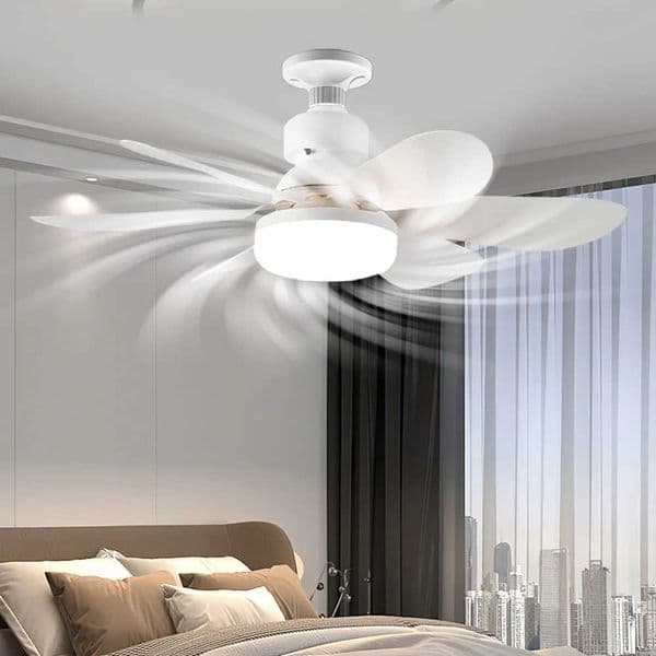 40W E27 LED Ceiling Fan Light with Remote Control Dimming Hanging Adjustable Wind Speed Fan Lamps for Living Room Study Home W250613