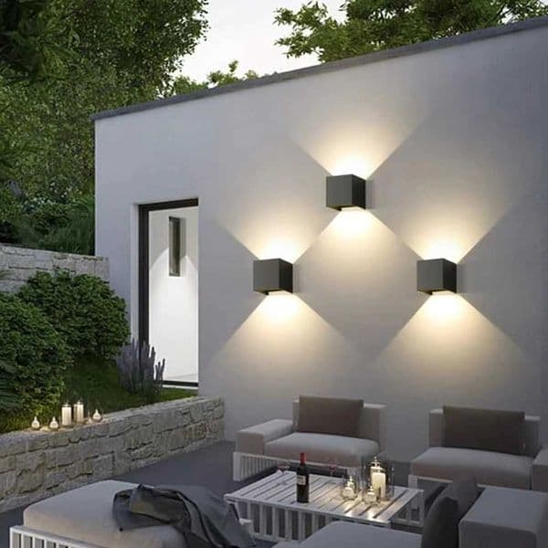 Outdoor Waterproof Wall Lamp Modern Square Aluminum Black White Gray Wall Lighting Porch Courtyard Lamp Exterior Wall Fixture Z250613