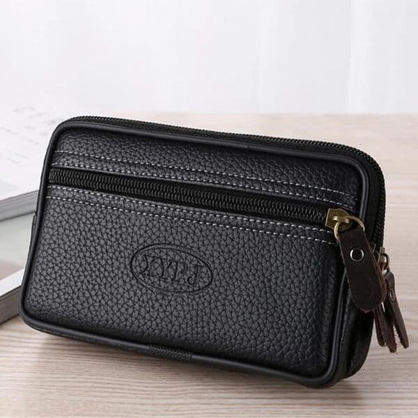 Mobile Phone Waist Pack For Men Testificate Bag Leather Coin Purse Strap Pocket Cellphone Clutch Belt Pouch 250612BANJIA
