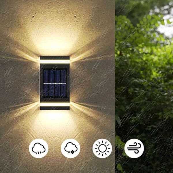 Solar Lights Outdoor Wall Lights Solar Fence Light 2 Pack Decorative Garden Lights Waterproof Wireless for Camping Garden Z250613