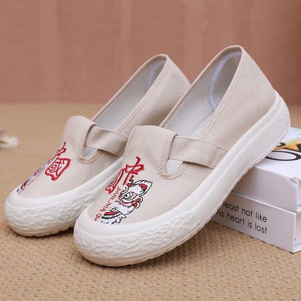 Ddmyoutdoor Spring Summer Old Beijing New Women S Soft Canvas Lightweight Thick Sole Lazy Fashionable Stylish Versatile Fisherman Shoes Outdoor Shoes