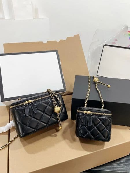 Designer Makeup Box Women Leather Handbag Shoulder bag Cosmetic Purse Toiletry Toiletries Pouch Storage Cosmetic Nice Vanity Case Luxury Chain Crossbody Bags