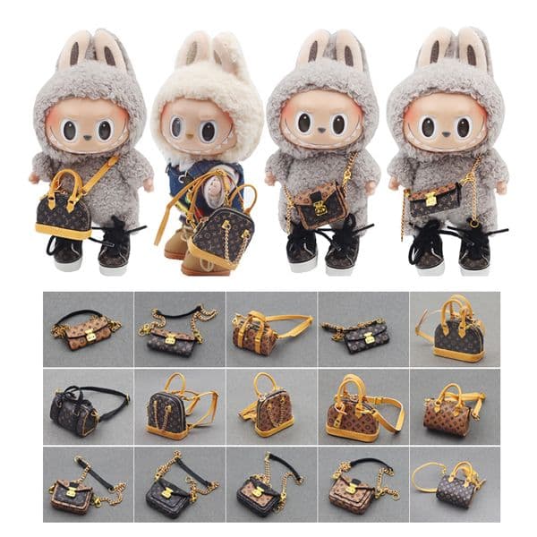 labubu Blind box doll accessory designer Fashion Bag 17CM Lina Bell pendant luxury bag accessory decoration Doll gifts birthday and Christmas Trendy small bags