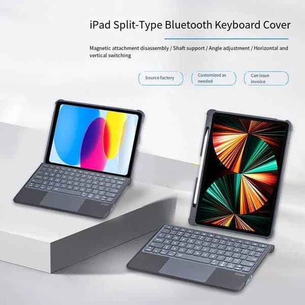 Smart Keyboard Case for iPad Pro12.9 Pro11 Split Backlight Touch Pad Keyboard for iPad 11 A16 10Th Air4 5 Air11 2024 M2 M3 X250614