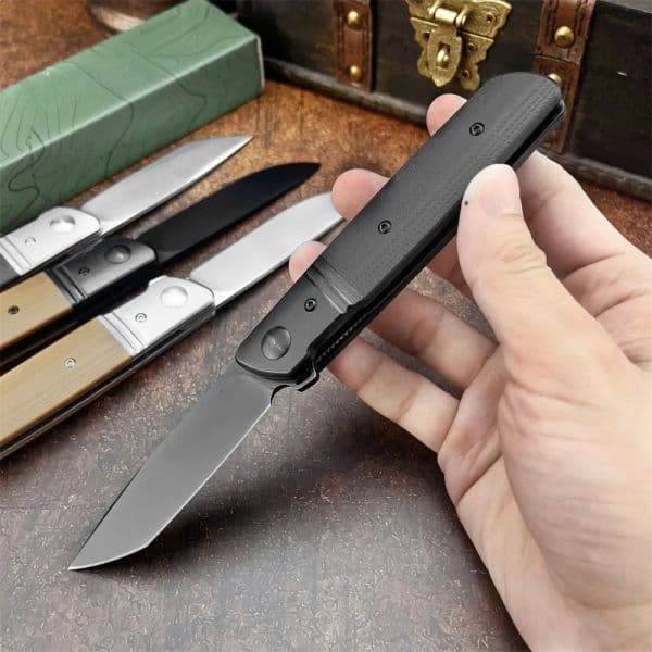 Folding Pocket Knife with D Blade G Handle Tactical Camping and EDC Use