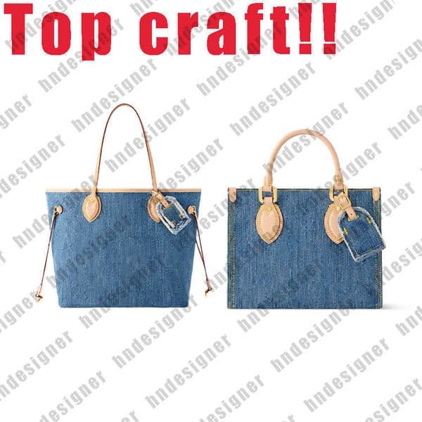 M14633 Top Craft Designer Shoulder Bag Denim Totes Bag Real Leather Crossbody Bag Pochette Underarm Bag Women Men Handbags Sling Bag Makeup Bag M13192