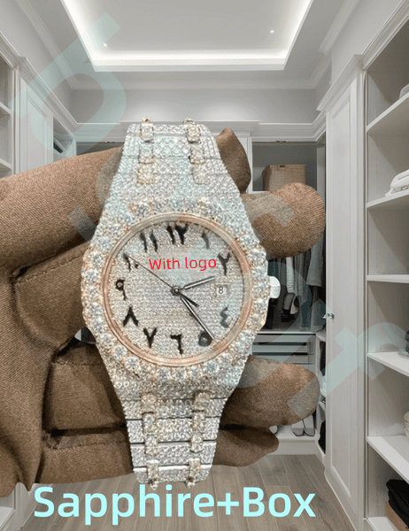 Shining luxury fashion moissanite watches for women, hip-hop jewelry, VVS hop enthusiasts, men and men, fashionable full body