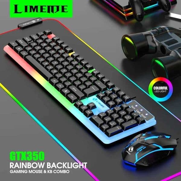 NG GTX350 Gaming Keyboard Mouse Combos Computer Laptop Backlight Gamer Kit LED Wired Usb Keyboard GTX350 Set-Black X250614